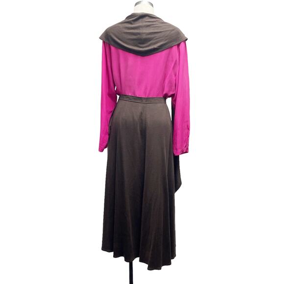 Vintage Jaeger Womens Brown High Waist Dark Academia Skirt Shawl Set - Picture 6 of 6